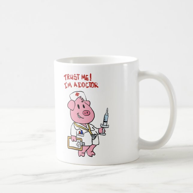 Mug Cochon de médecin avec seringue à la main| choisir (Droite)