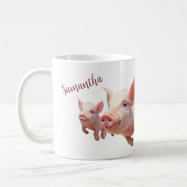 Mug Cochon de porc personnalisé (Gauche)