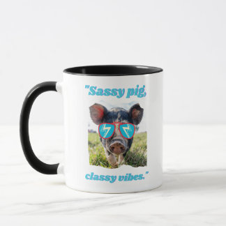 Mug Cochon Sassy Vibes Classiques - Citation de Cocho