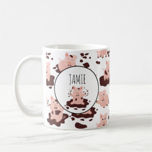 Mug Cochons Jouant dans la Ferme d'Animaux de Ferme En
