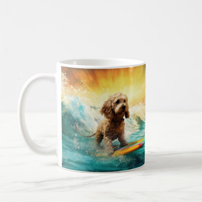 Mug Cockapoo Beach Surf Paining (Gauche)