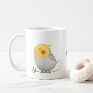 Mug Cockatiel gris jaune mignon animal animal de compa