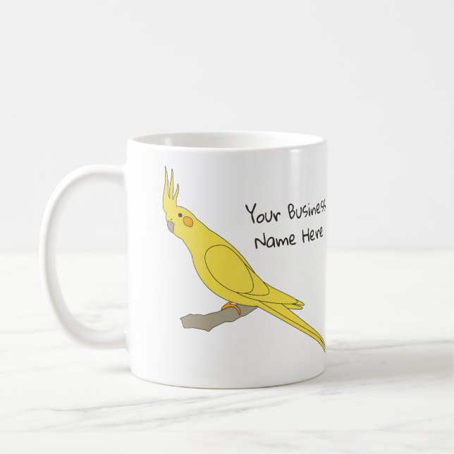 Mug Cockatiel jaune Boue d'oiseaux, Boue de café perso (Gauche)