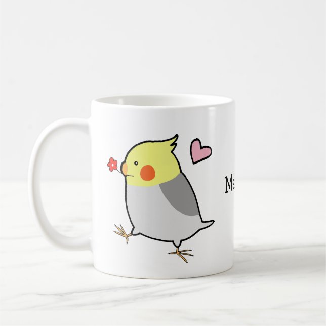 Mug Cockatio Nom personnalisé Cockatoo Parrot Budgie (Gauche)