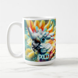 Mug Cockatoo Bird Yellow Poppies Personalized