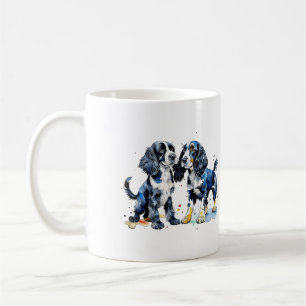 Mug Cocker blanc mignon chiots espagnols amoureux de l
