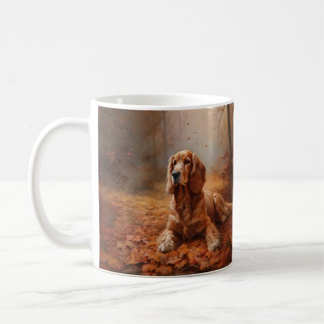 Mug Cocker Spaniel à l'automne Feuilles automne Inspir (Gauche)
