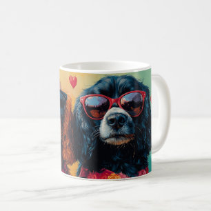 Mug Cocker Spaniel avec coeur Roses Saint-Valentin