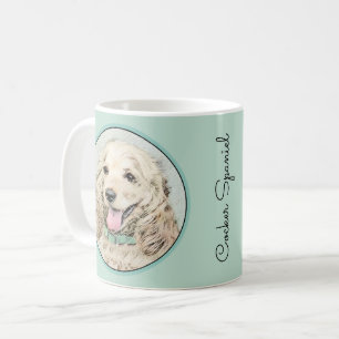 Mug Cocker Spaniel Buff Peinture - Art Chien original
