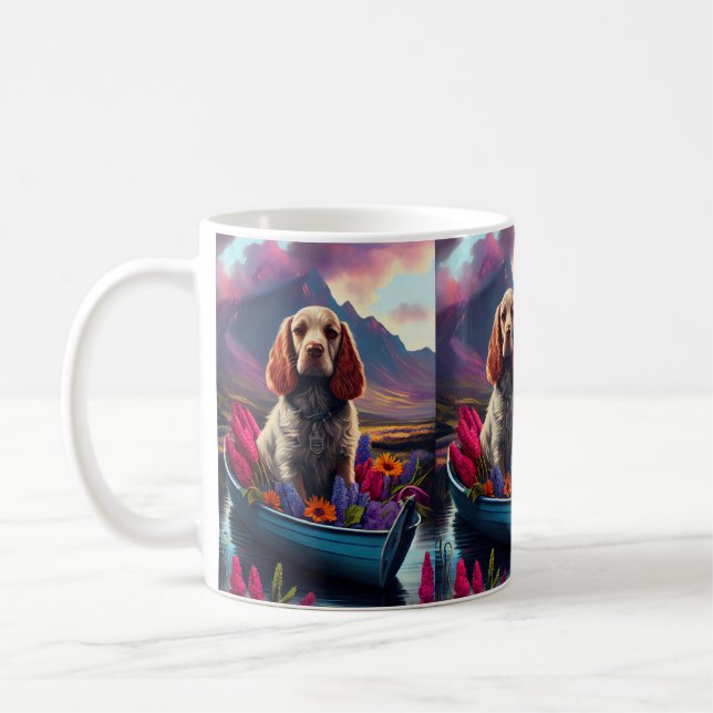 Mug Cocker Spaniel sur une pagaie : une aventure Pitto (Gauche)