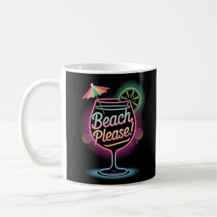 Mug Cocktail Neon Tropical "Plage S'Il Vous Plaît" Été