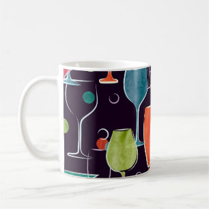 Mug Cocktails d'aquarelle, motif vintage coloré.