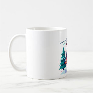 Mug Cocoa Chaud Télésiège Art d'Hiver