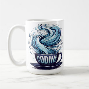 Mug Codage bleu ton Café Numéros binaires Programmateu