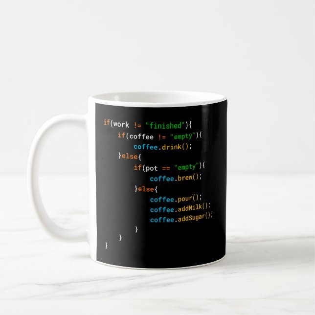 Mug Codage café programmeur Java pour les codeurs (Gauche)