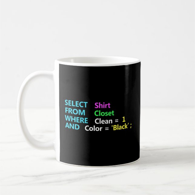 Mug Codage de base de données Geek de requête Sql Prog (Gauche)