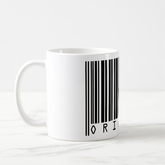 Mug Code-barres de conception de texte ORIGINAL (Gauche)