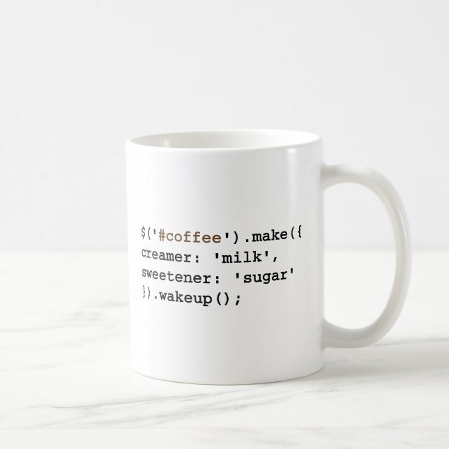 Mug Code blond et doux de café de Javascript (Droite)