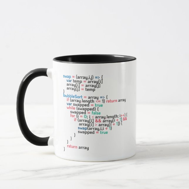 Mug Code de programmation d'ordinateur de tri par bull (Gauche)