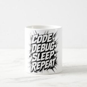 Mug Code Débogage Sommeil Répéter Programmeur Codage