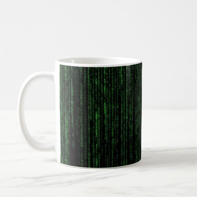 Mug Code matriciel | La matrice | Noir et vert (Gauche)