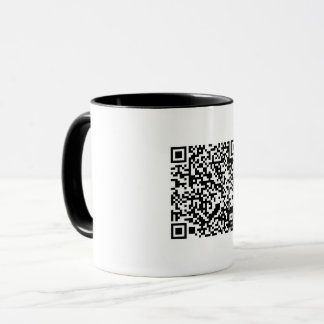 Mug Code QR personnalisable Geek Abstrait noir et blan