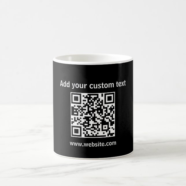 Mug Code Qr personnalisé noir café simple entreprise M (Centre)