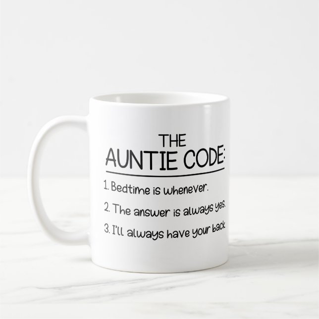 Mug Code Tante, Cadeau Pour Tante (Gauche)