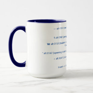 Mug Codes et plus de symbole de tiret cadratin