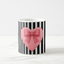 Mug coeur à noeud et rayures