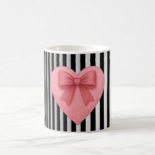 Mug coeur à noeud et rayures