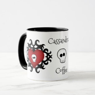 Mug Coeur adorable de crâne de Goth