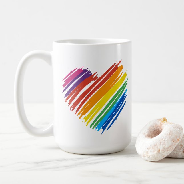 Mug Coeur arc-en-ciel (Avec donut)