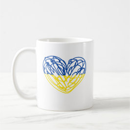 Mug Coeur aux couleurs du drapeau ukrainien. Ukraine