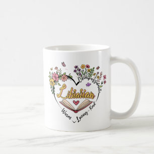 Mug Coeur bibliothécaire floral