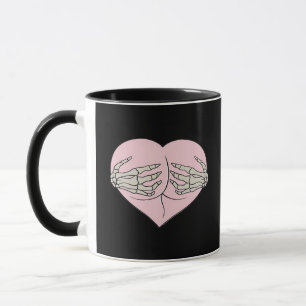 Mug Coeur Butt Hug Skeleton Mains Classique