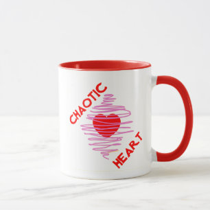 Mug Coeur chaotique Amour rouge Spirale rose Romance s