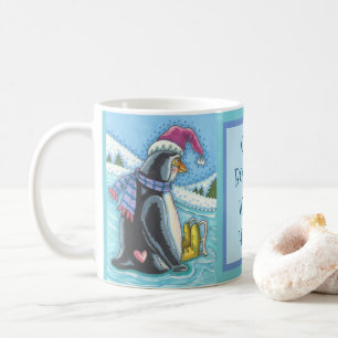 MUG COEUR CHAUD FOND FROID, BOURSE DE NOËL DE PENGUIN