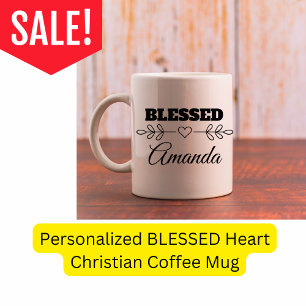 Mug Cœur chrétien bénit personnalisé