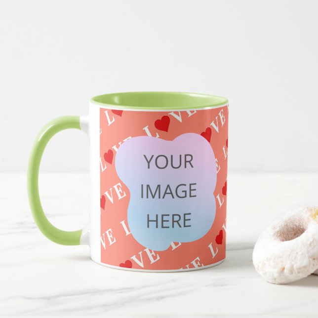 Mug Coeur d'amour orange (Avec donut)