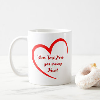 Mug Cœur d'amour romantique personnalisé