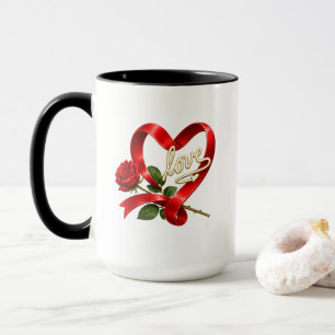 Mug Cœur d'Amour Rose Rouge Romantique
