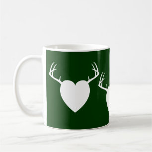 Mug Coeur d'andouillers de chasse de cerfs communs