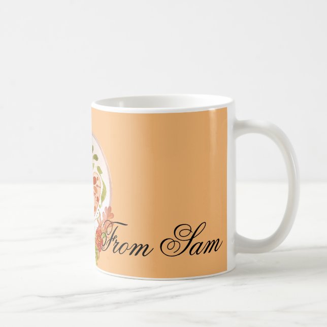 Mug Coeur d'automne floral personnalisé pour maman (Droite)