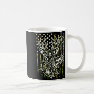 Mug Cœur de bois de cerf hameçon amour pêche chasse po