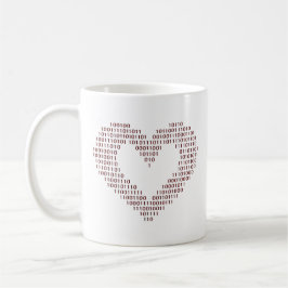 Mug Coeur de code binaire
