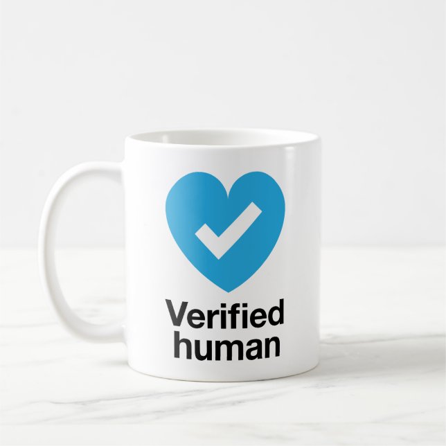 Mug Coeur de contrôle humain vérifié (Gauche)