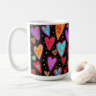 Mug Coeur de conversation coloré et amusant