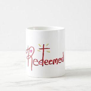 Mug Cœur de croix de foi chrétienne rachetée