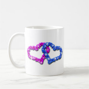 Mug Cœur de fleurs – Conception florale d'amour romant